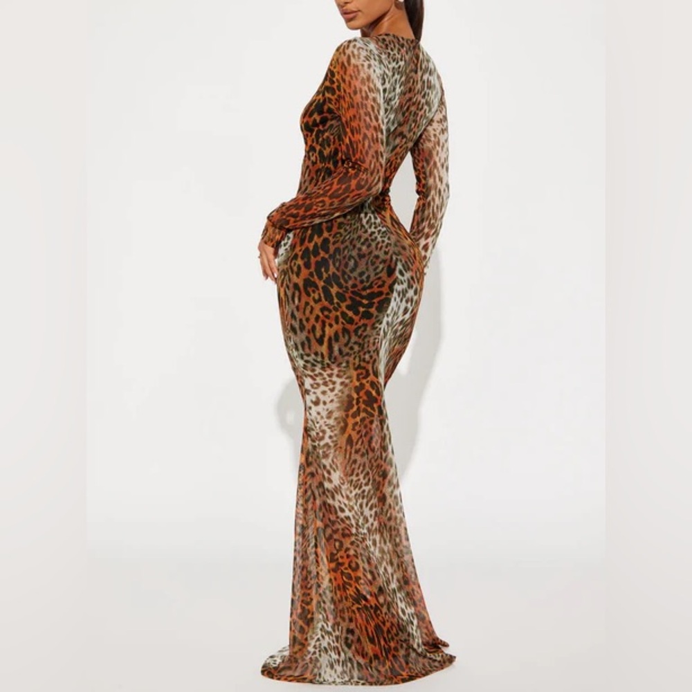 Fashion Nova Leopard Print Maxi Dress